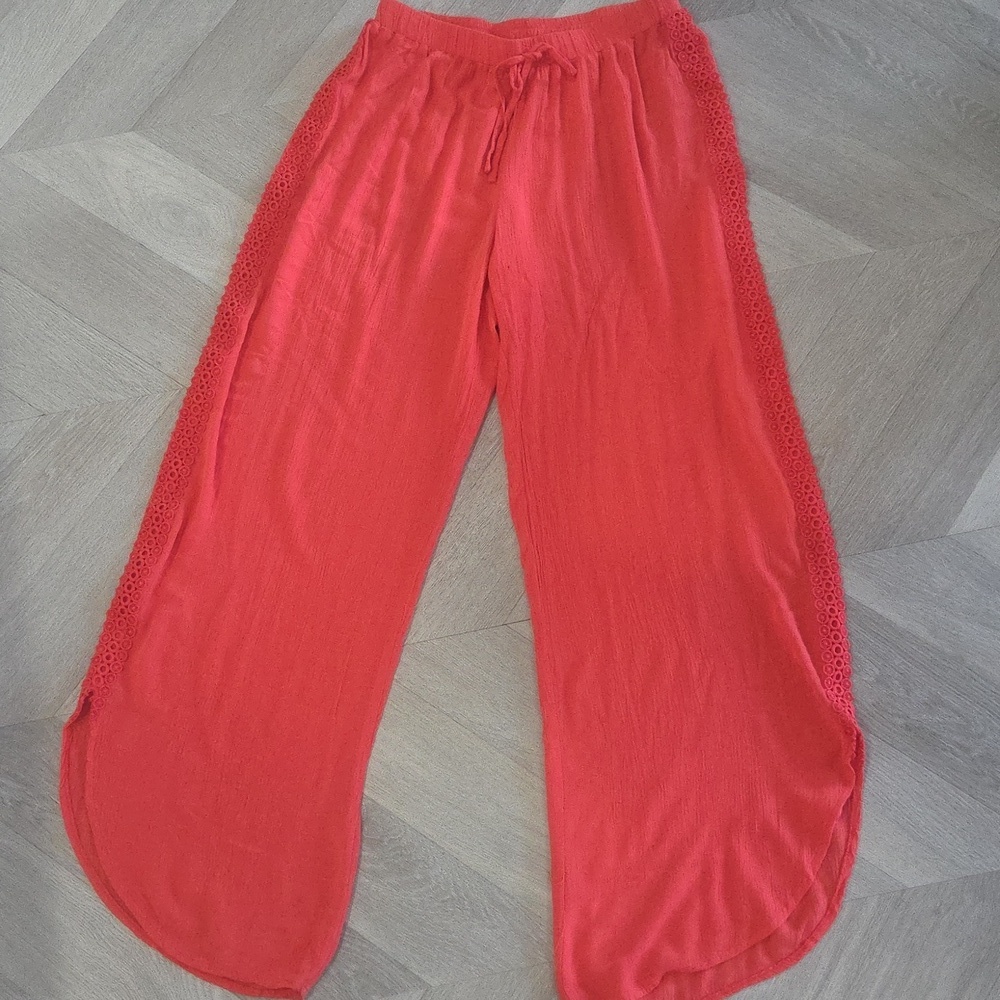 Joe B By Joe Benbasset Women’s M Coral Wide Leg/ Lace Boho Pants